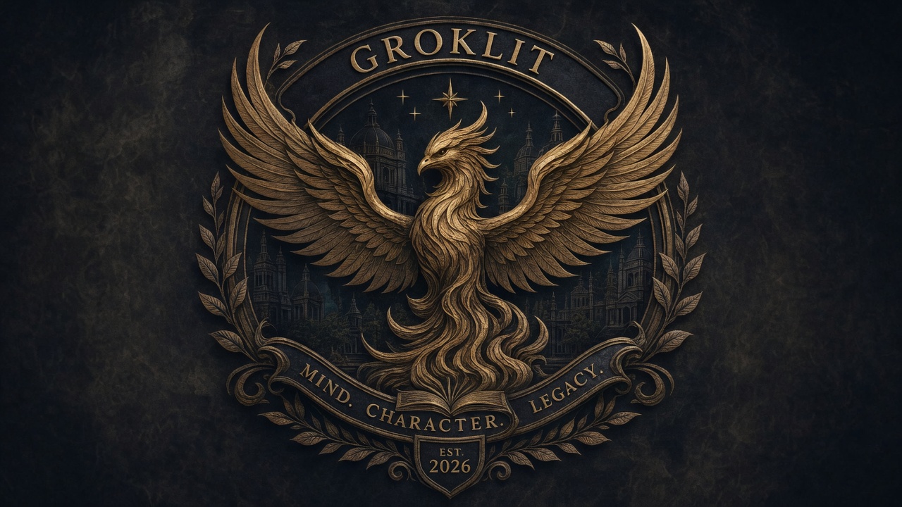 GrokLit phoenix emblem